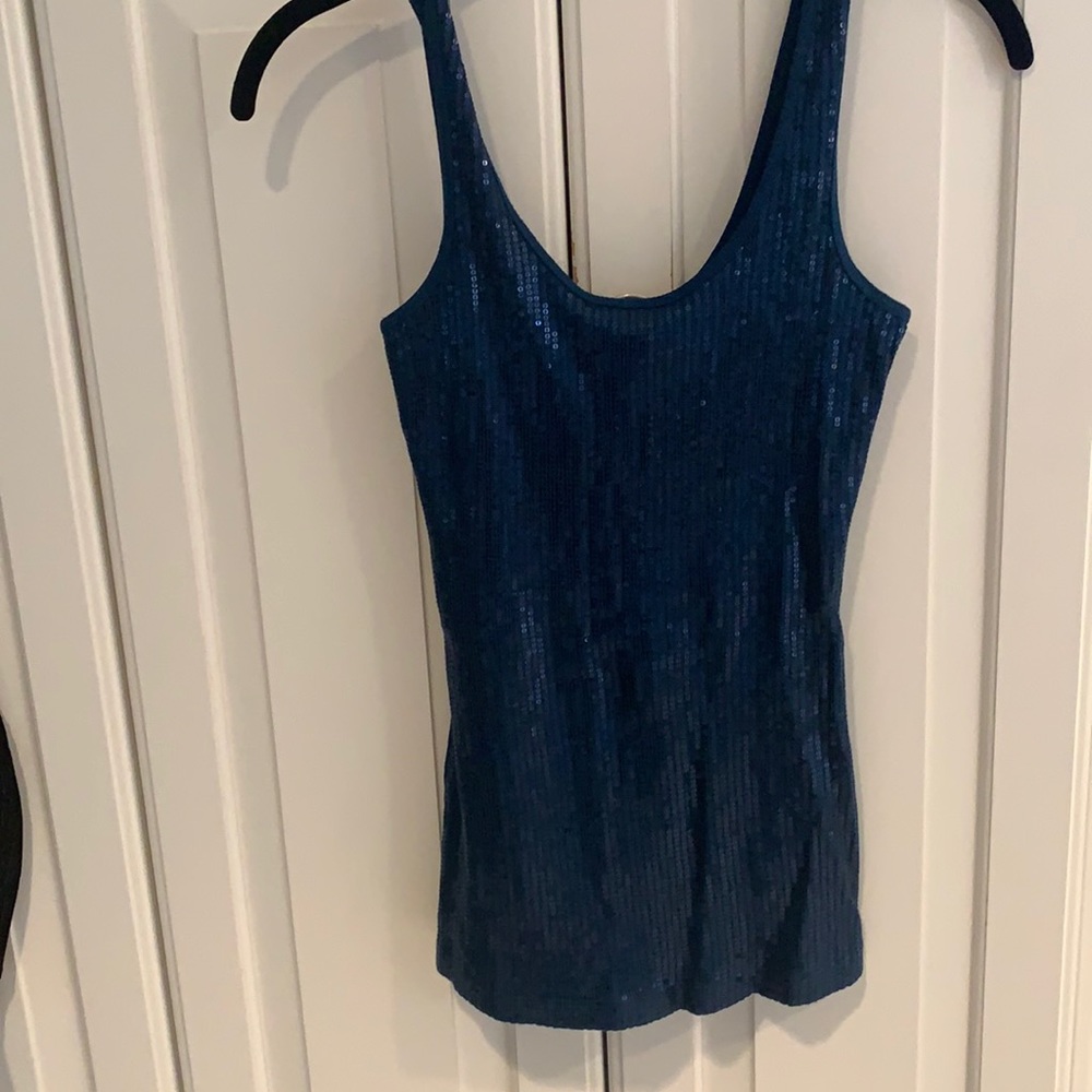 Express XS teal sequin (only in front)tank. Comfy inside. Never worn.